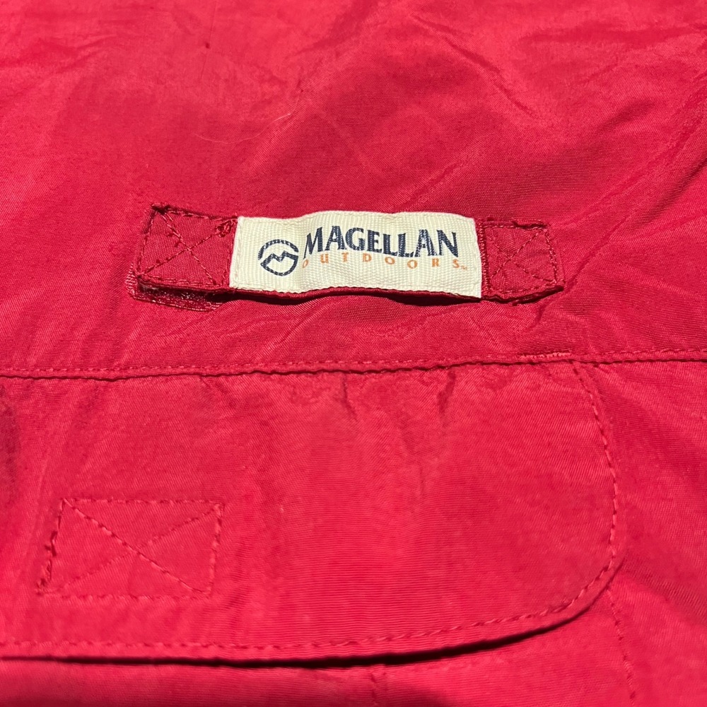 Magellan Outdoor Mens 3XL Red Short Sleeve Fishing Shirt Ventilated Nylon Button - Picture 11 of 16